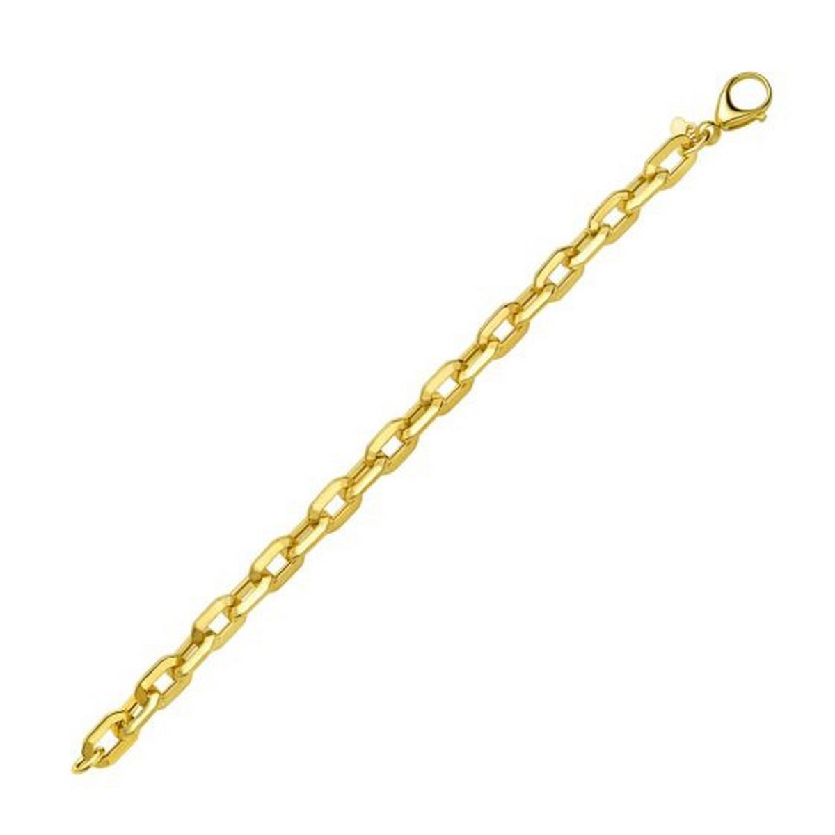 14K Yellow Gold Faceted Octagonal Link Chain Necklace (8.10 mm)