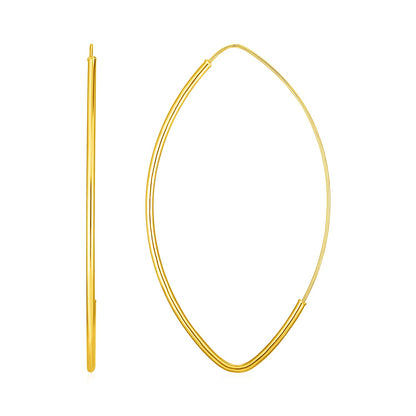14k Polished Long Marquise Motif Earrings