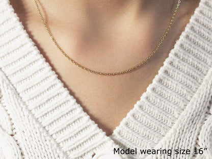 18k Round Cable Link Chain