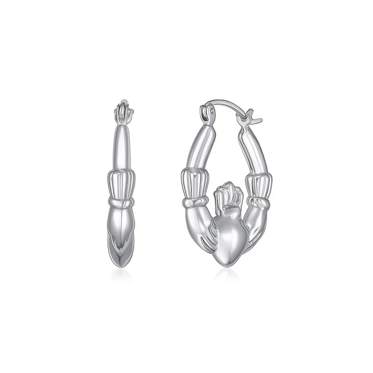 14K Claddagh Symbol Hoop Earrings
