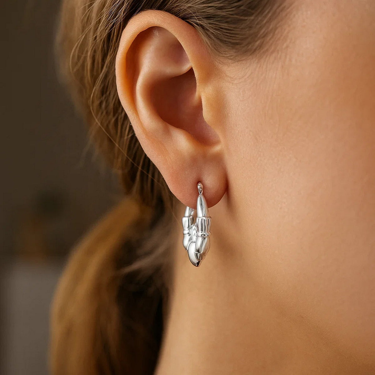14K Claddagh Symbol Hoop Earrings