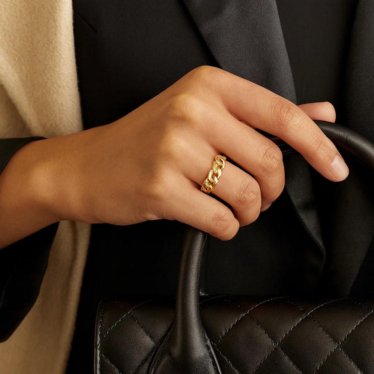 14K Yellow Gold Curb Ring