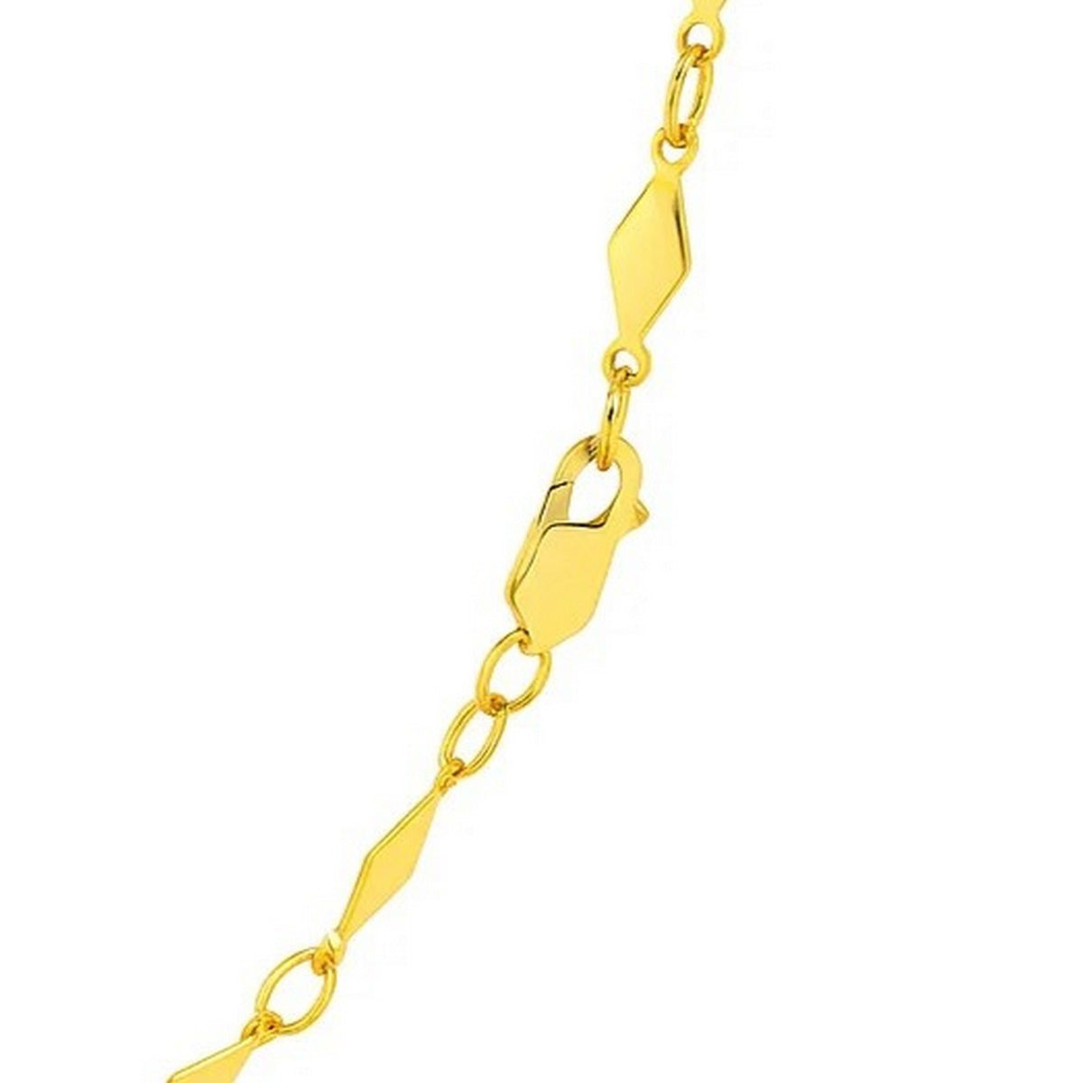 14K Yellow Gold Polished Diamond Motif Chain (3.00 mm)