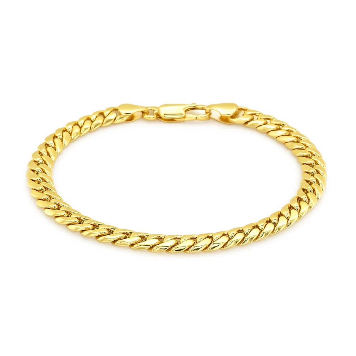 14k Yellow Gold Semi Solid Miami Cuban Bracelet (6.10 mm)