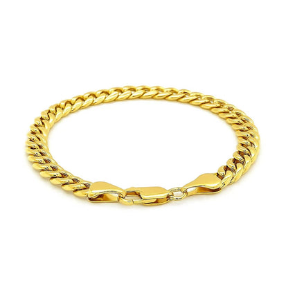 14k Yellow Gold Semi Solid Miami Cuban Bracelet (6.10 mm)