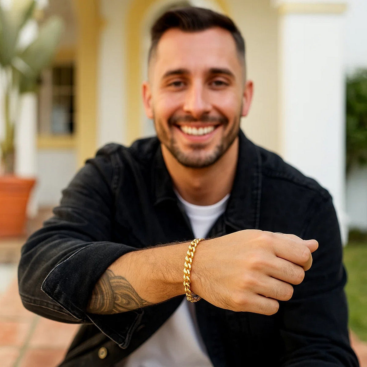 14k Yellow Gold Semi Solid Miami Cuban Bracelet (6.10 mm)
