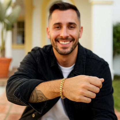 14k Yellow Gold Semi Solid Miami Cuban Bracelet (6.10 mm)