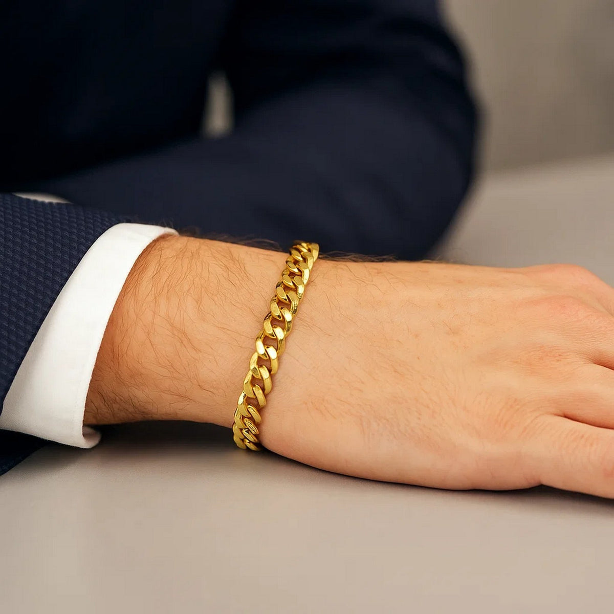 14k Yellow Gold Semi Solid Miami Cuban Bracelet (6.10 mm)