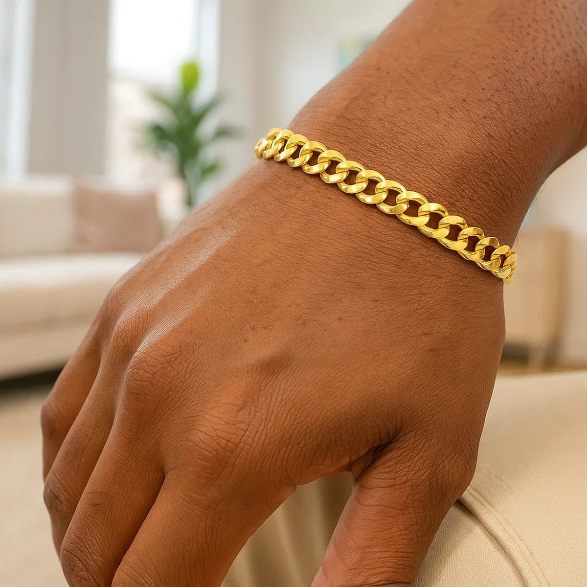 14k Yellow Gold Semi Solid Miami Cuban Bracelet (6.10 mm)