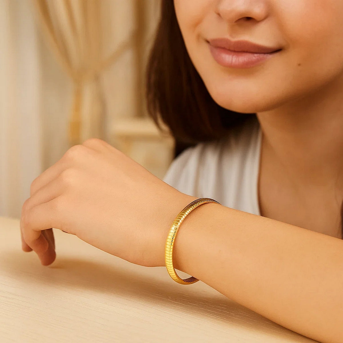 14k Yellow Gold Classic Omega Bracelet (6.00 mm)