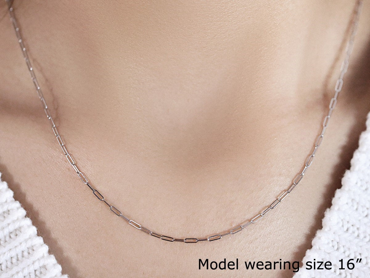 18K Fine Paperclip Chain (1.50 mm)