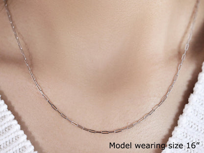 18K Fine Paperclip Chain (1.50 mm)