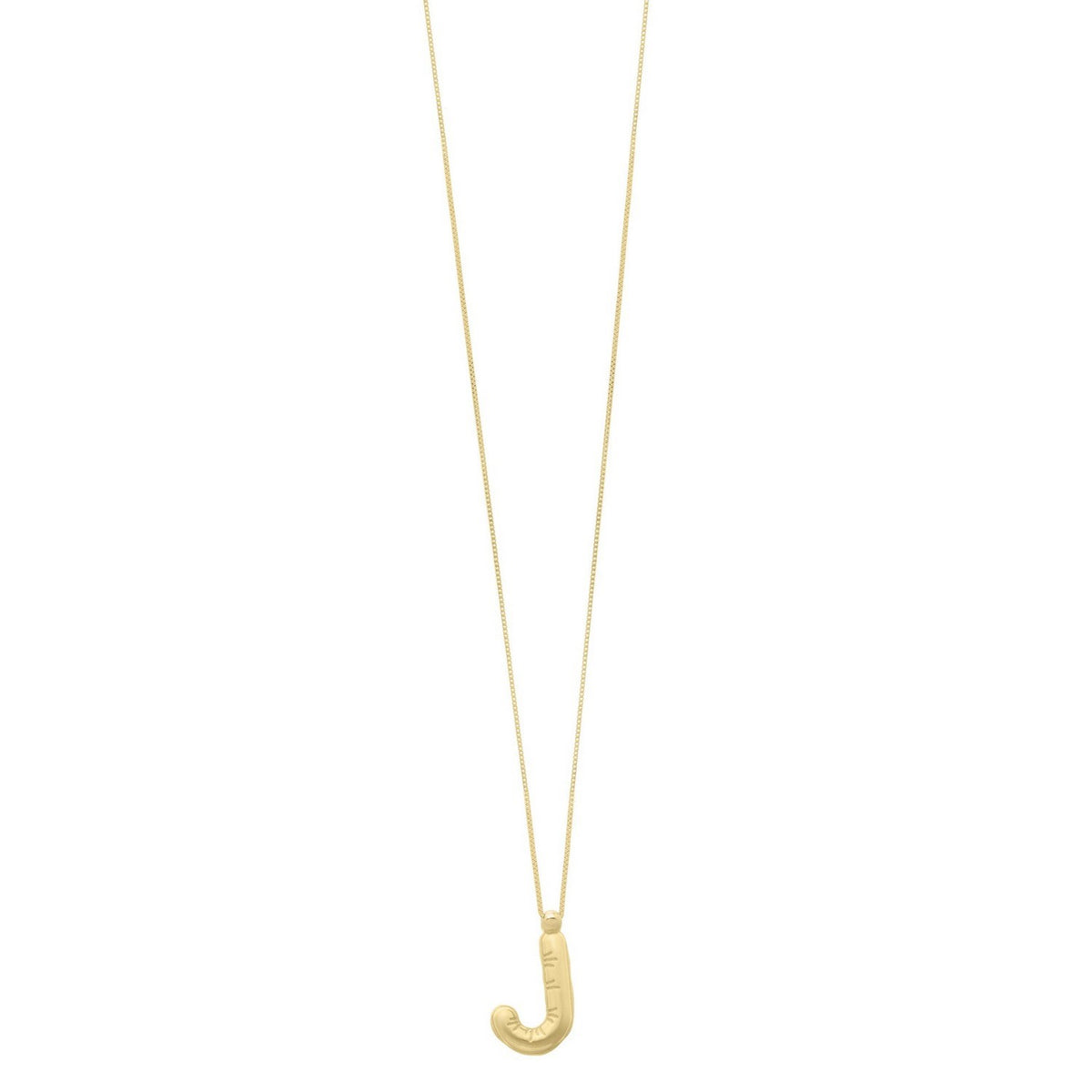 14K Yellow Gold Helium Initial J Pendant