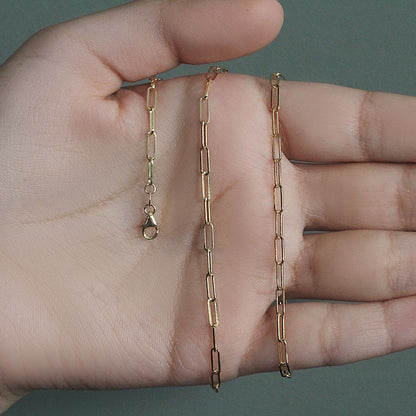 14K Paperclip Chain