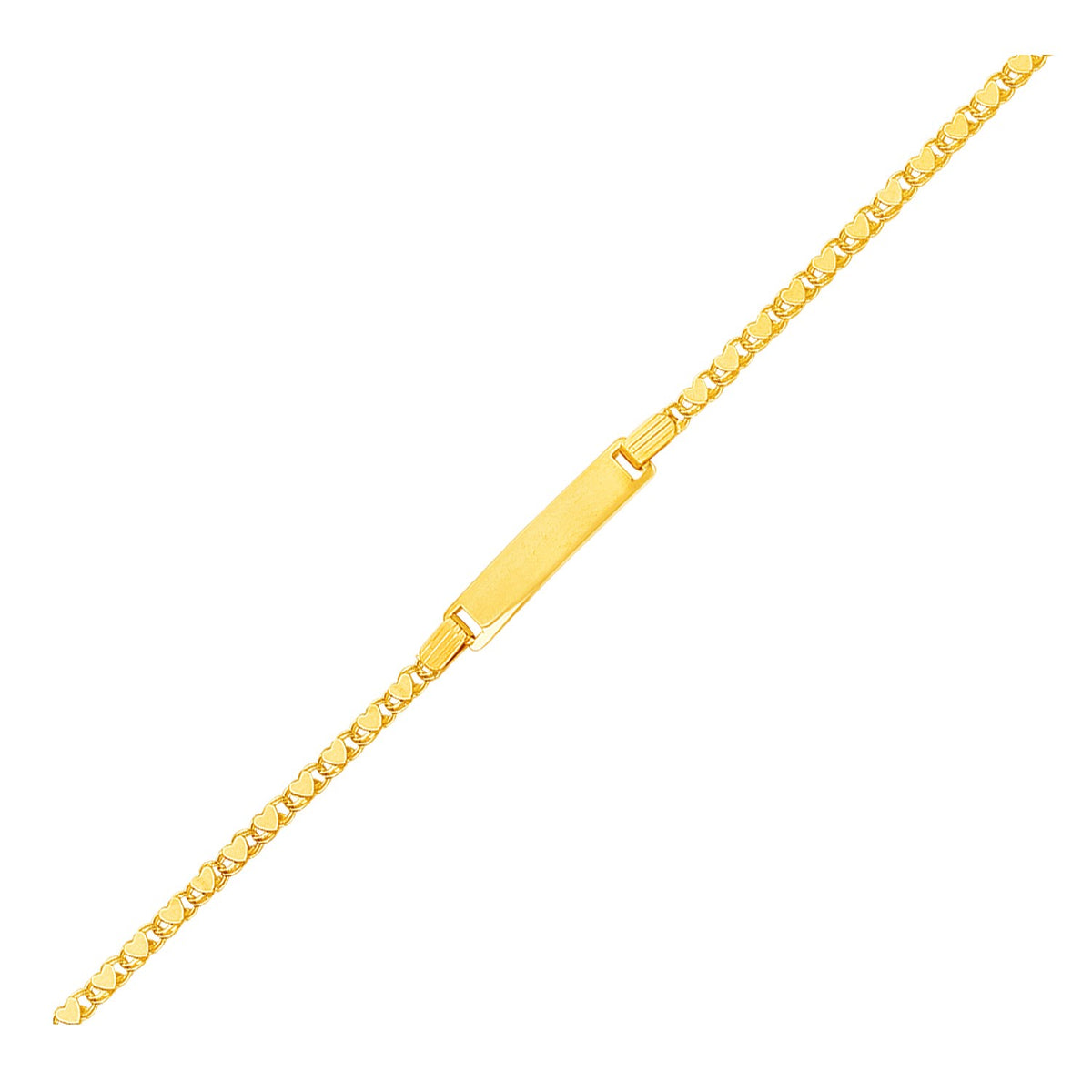 14k Childrens Heart Link ID Bracelet