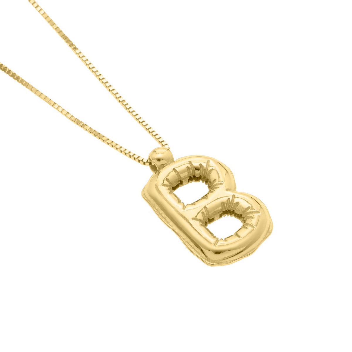 14K Yellow Gold Helium Initial B Pendant