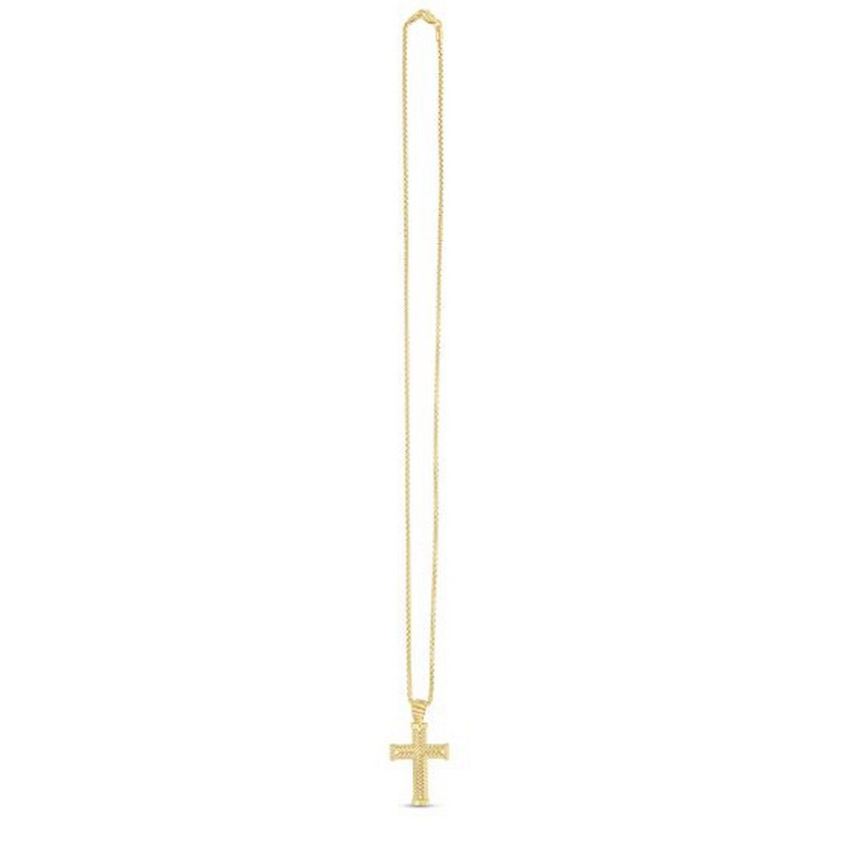 14K Yellow Gold Polished Cross Pendant