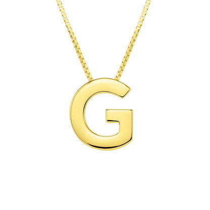 14K Yellow Gold Yours Truly Block Letter Initial G Necklace