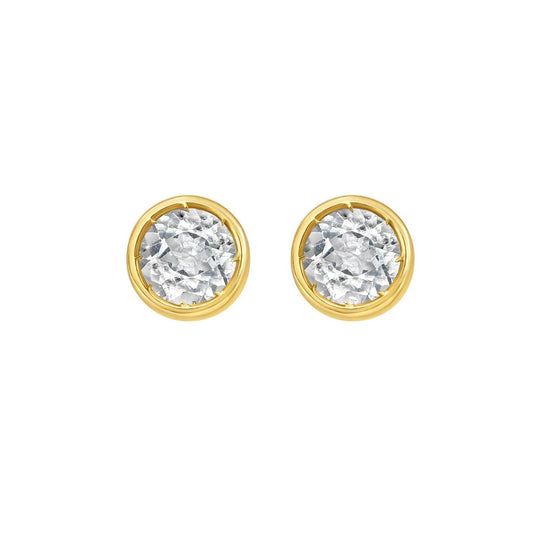 14K White Topaz Birthstone Earrings