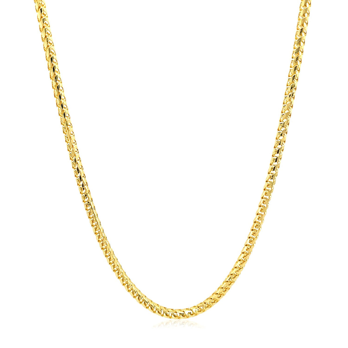 14k Yellow Solid Gold Diamond Cut Round Franco Chain