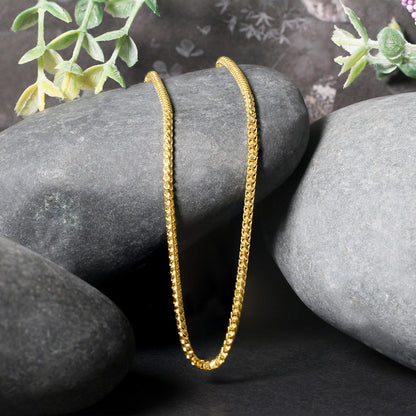 14k Yellow Solid Gold Diamond Cut Round Franco Chain