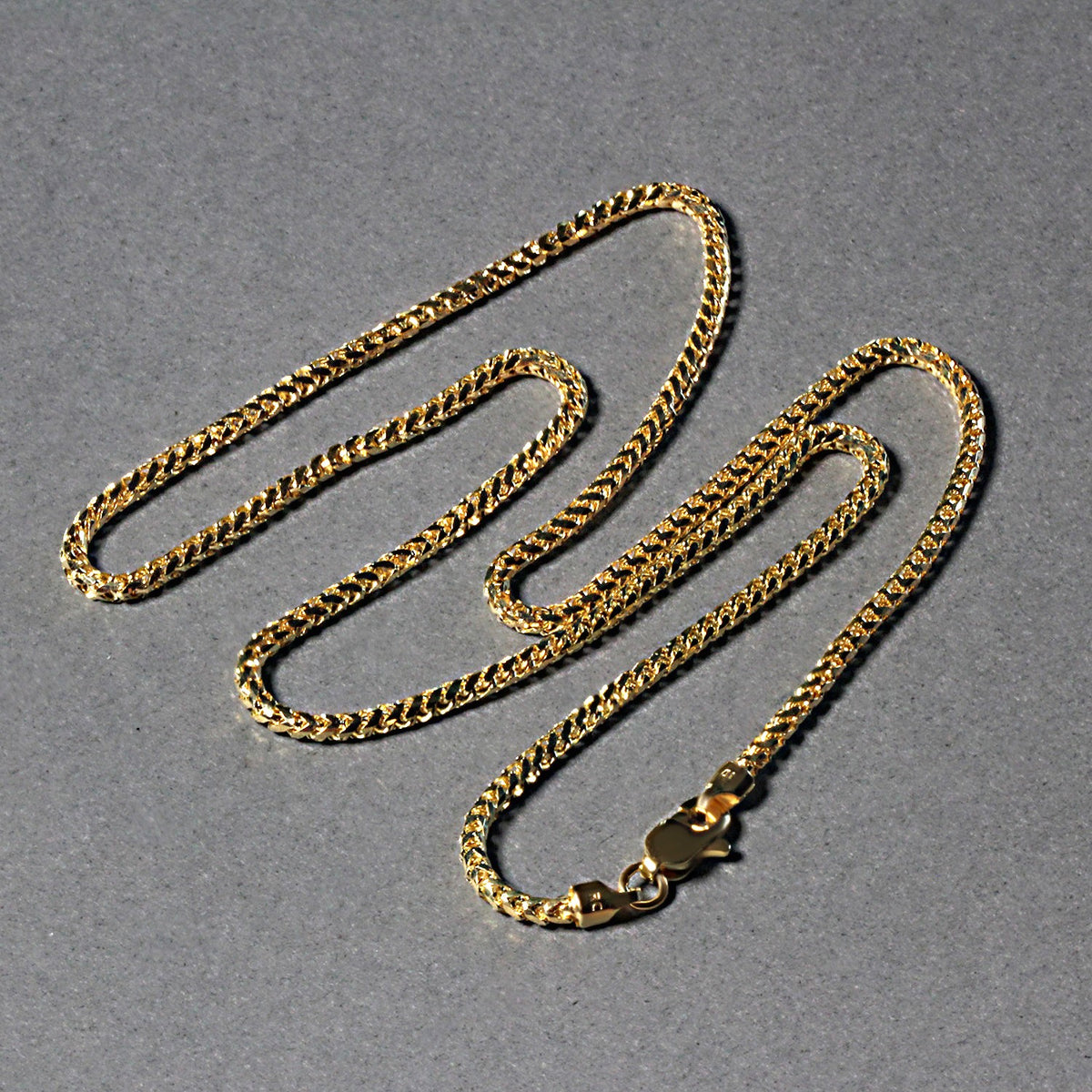 14k Yellow Solid Gold Diamond Cut Round Franco Chain