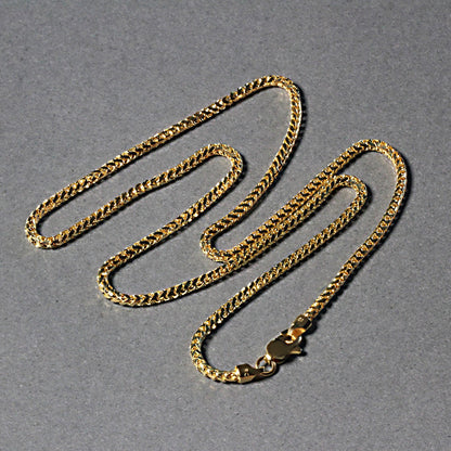 14k Yellow Solid Gold Diamond Cut Round Franco Chain