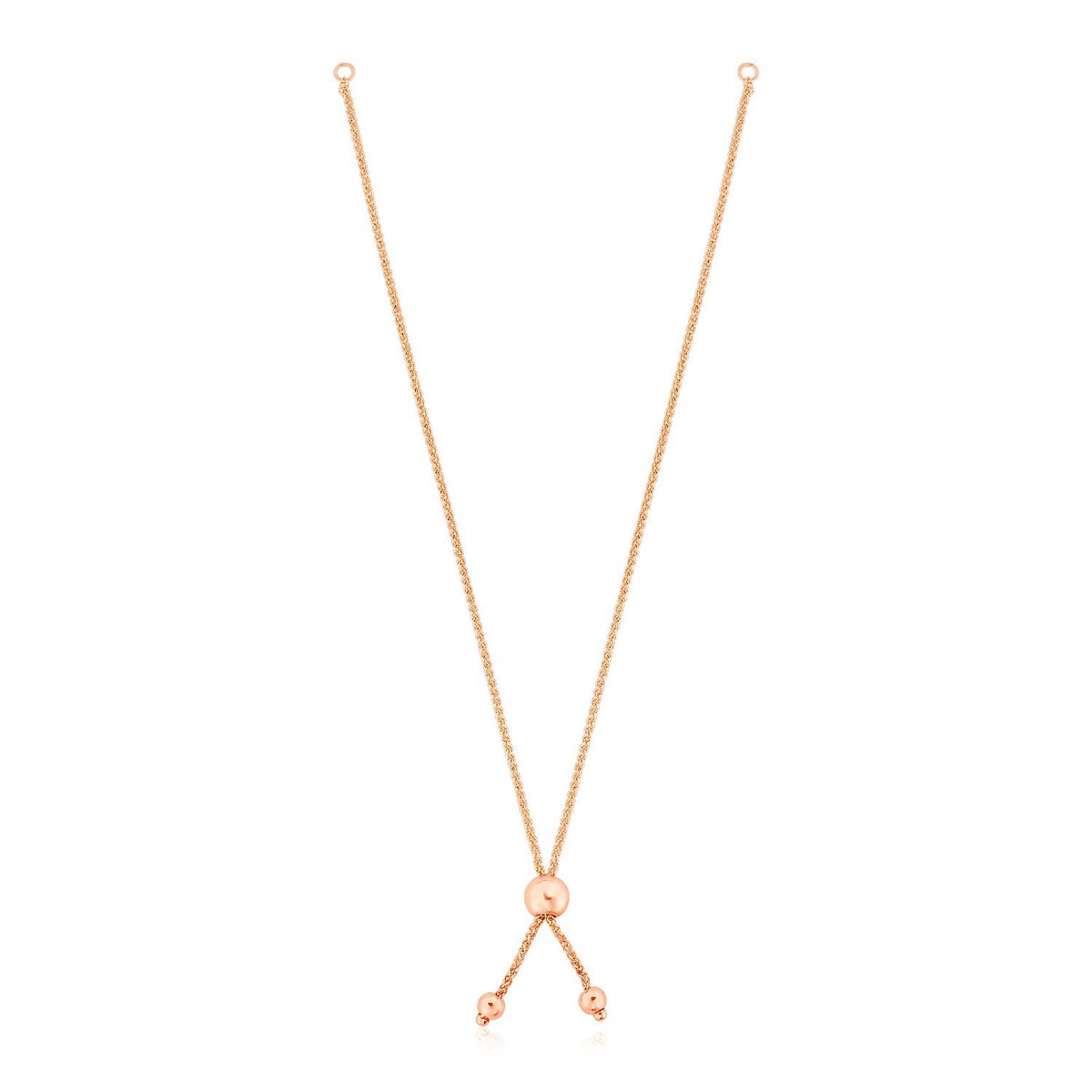 14k Adjustable Friendship Bracelet Chain with Ball Slide