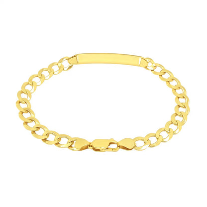 14k Yellow Gold 8 1/2 inch Mens Curb Chain ID Bracelet (8.30 mm)