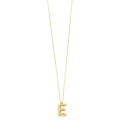 14K Yellow Gold Helium Initial E Pendant