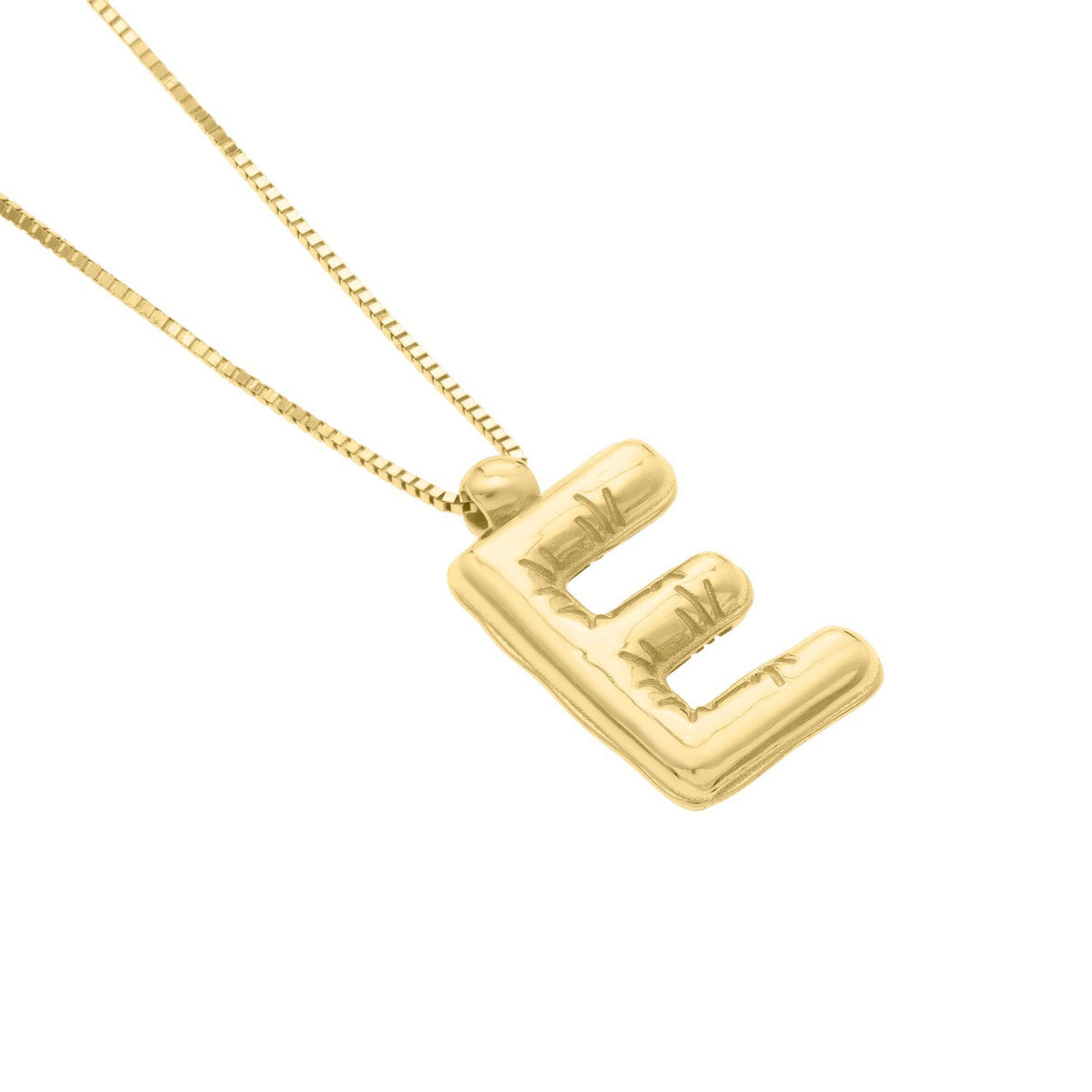14K Yellow Gold Helium Initial E Pendant