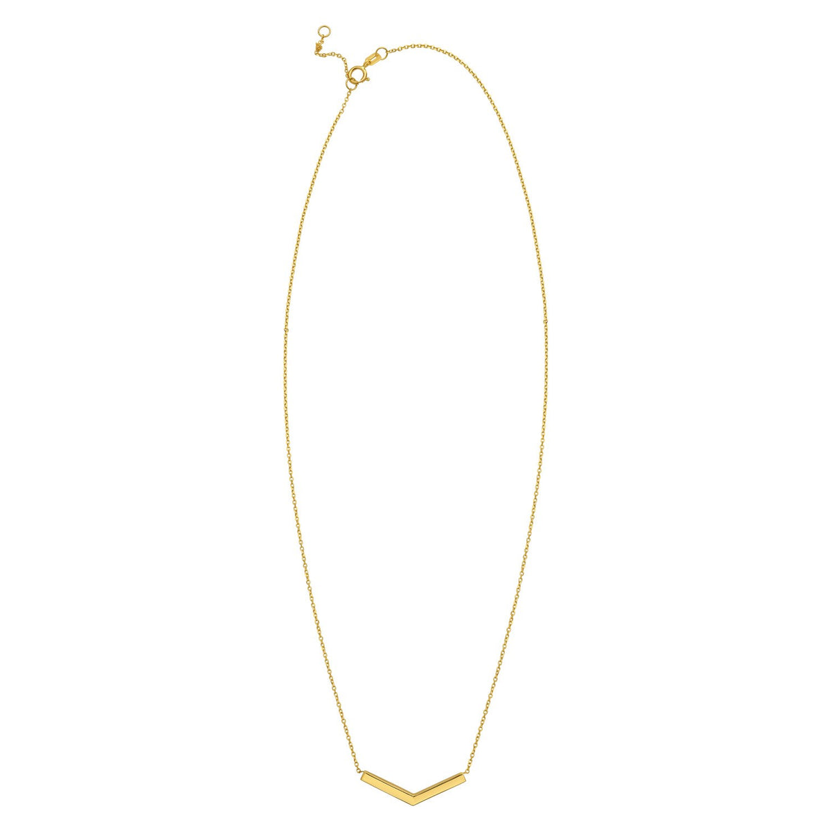 14K Yellow Gold Chevron Necklace