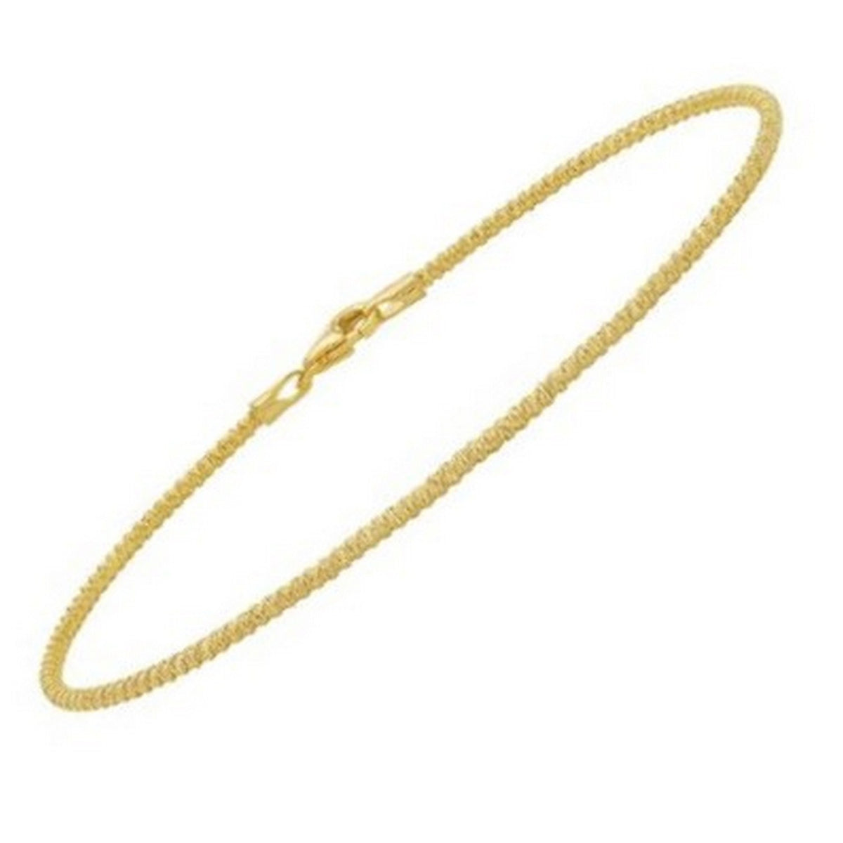 14K Diamond Cut Sparkle Spring Bracelet (1.70 mm)