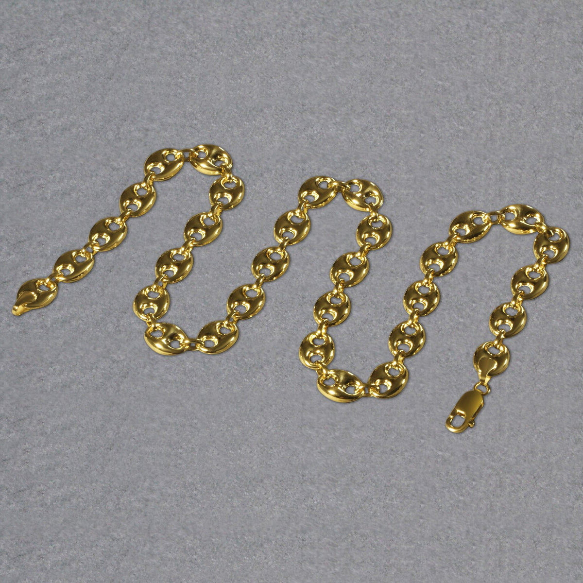 14k Yellow Gold Puffed Mariner Link Chain