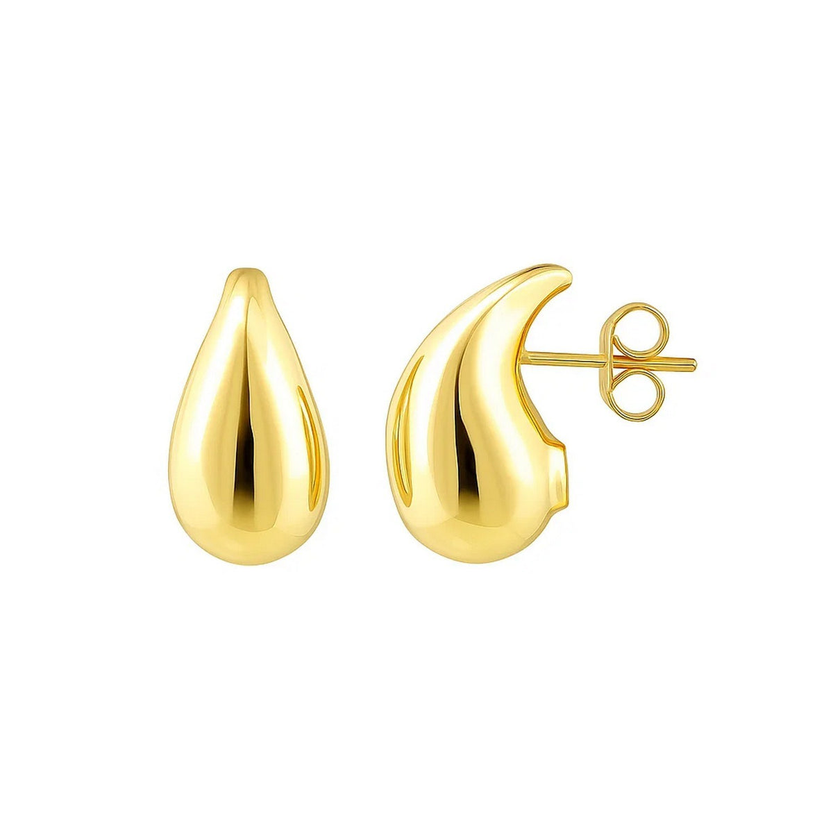 14k Yellow Gold Small Raindrop Studs Earrings