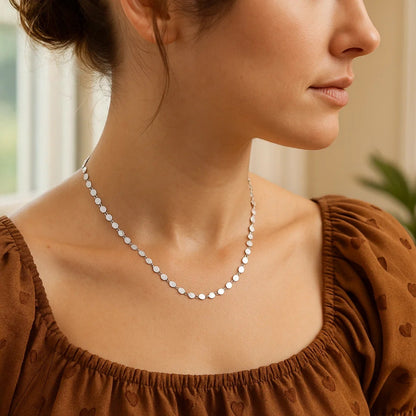 14k Necklace with Polished Circles