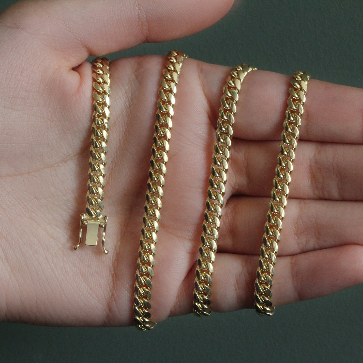 14k Classic Miami Cuban Solid Chain