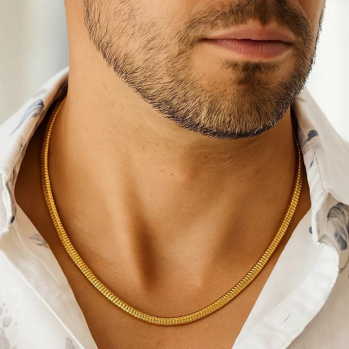 14K Yellow Gold Lite Oval Snake Chain