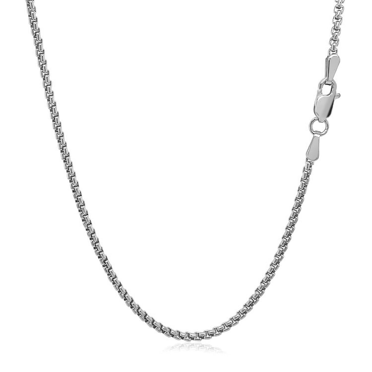 14k White Gold Solid Round Box Chain