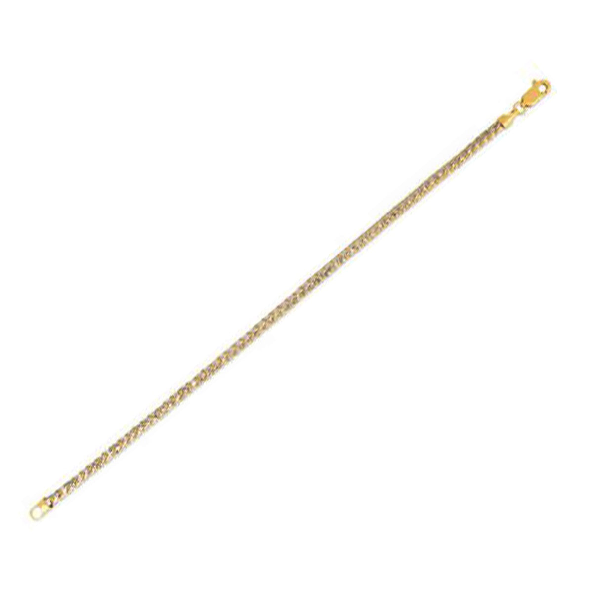 Round Pave Franco Chain Bracelet in 14k Yellow Gold  (4.00 mm)
