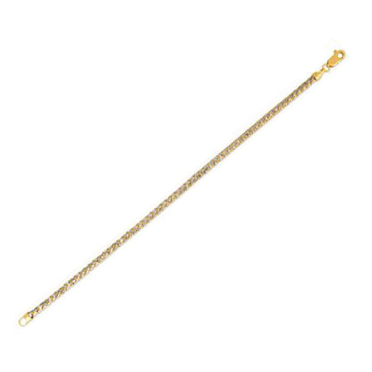 Round Pave Franco Chain Bracelet in 14k Yellow Gold  (4.00 mm)