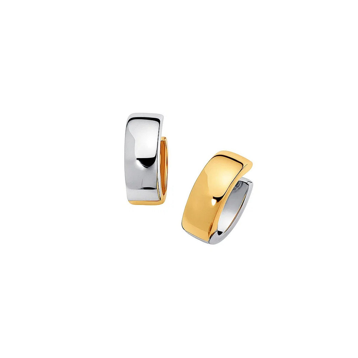 14k Two-Tone Gold Reversible Snuggable Style Earrings
