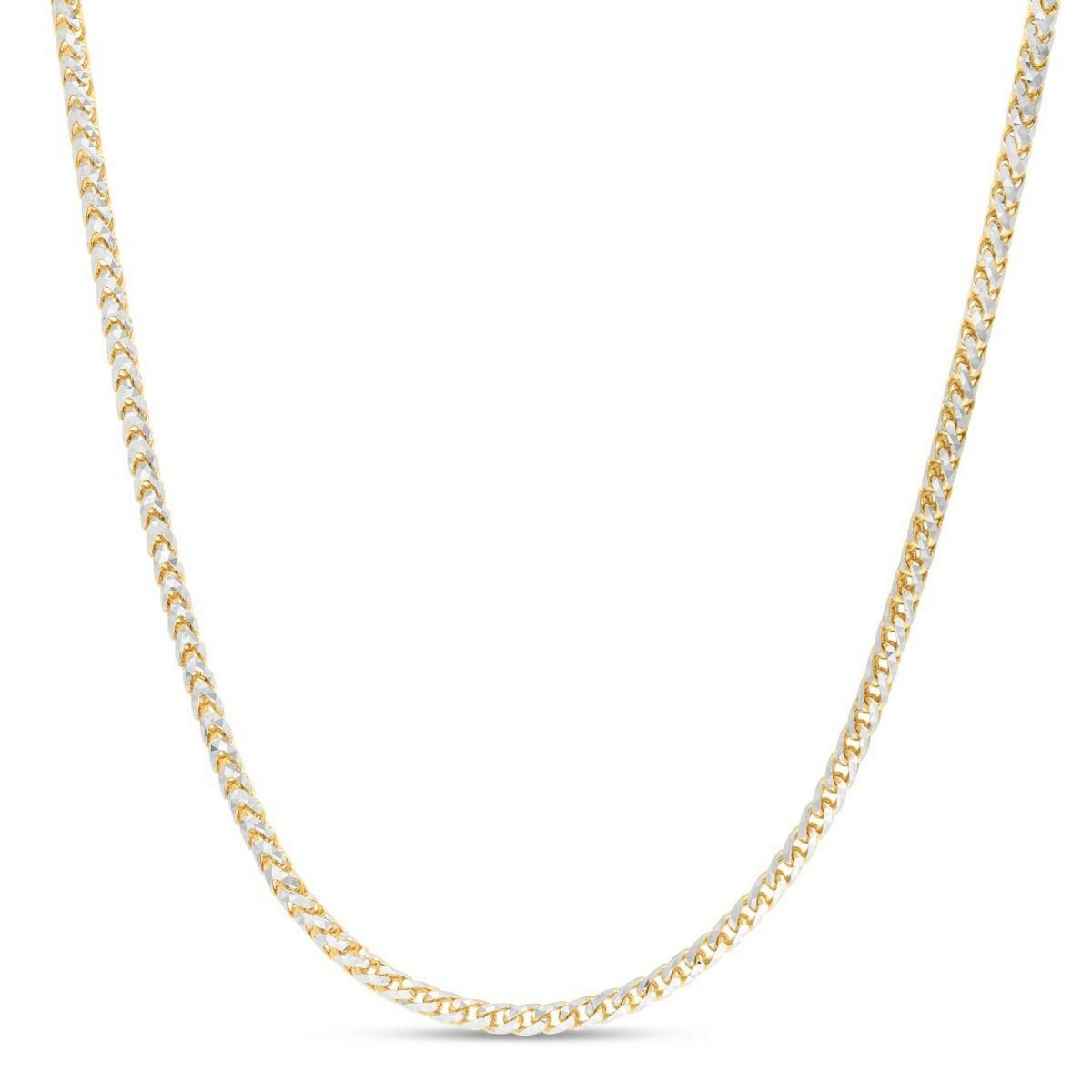 14k Yellow Gold Round Pave Franco Chain