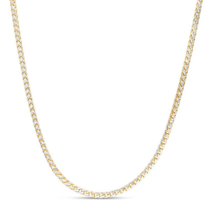 14k Yellow Gold Round Pave Franco Chain