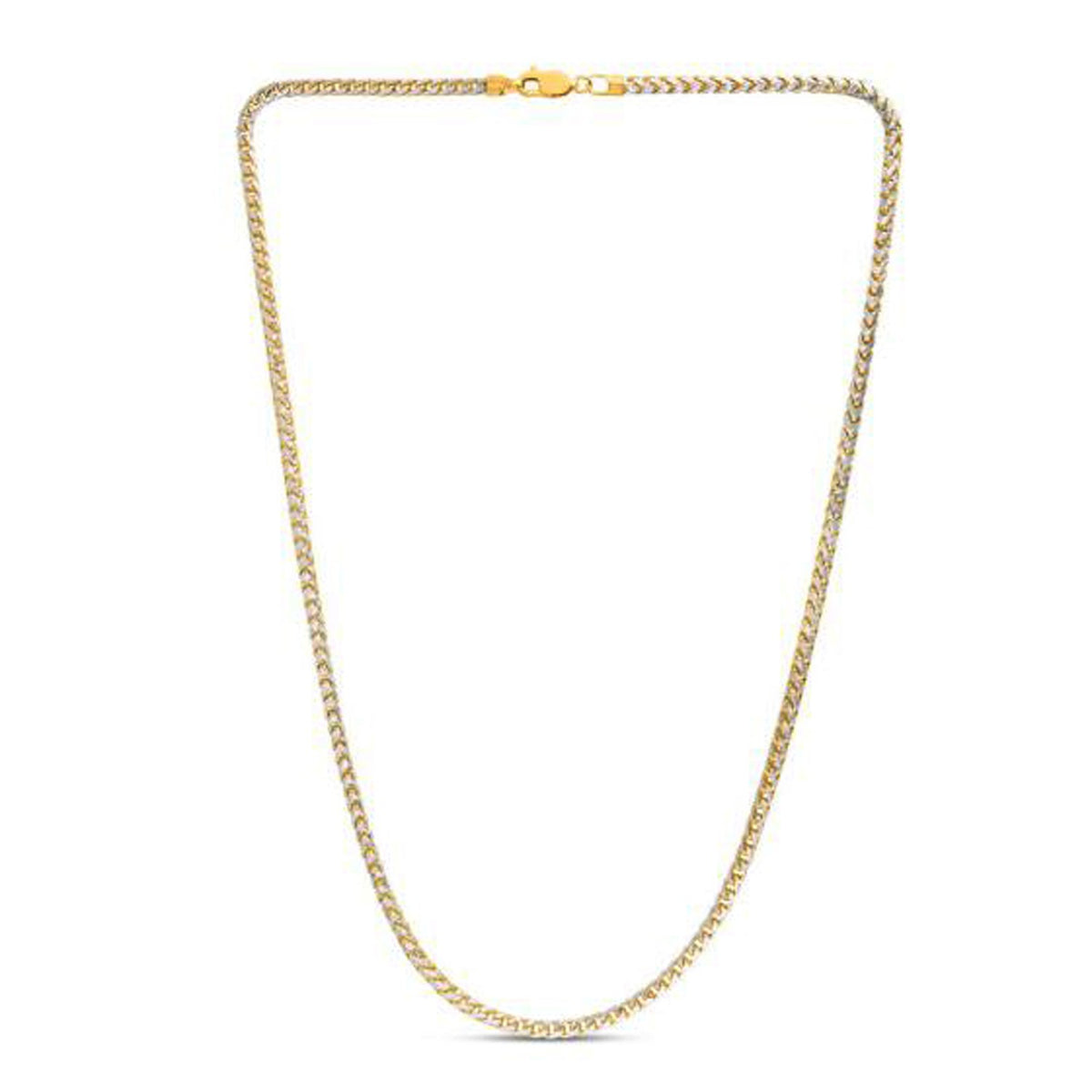 14k Yellow Gold Round Pave Franco Chain