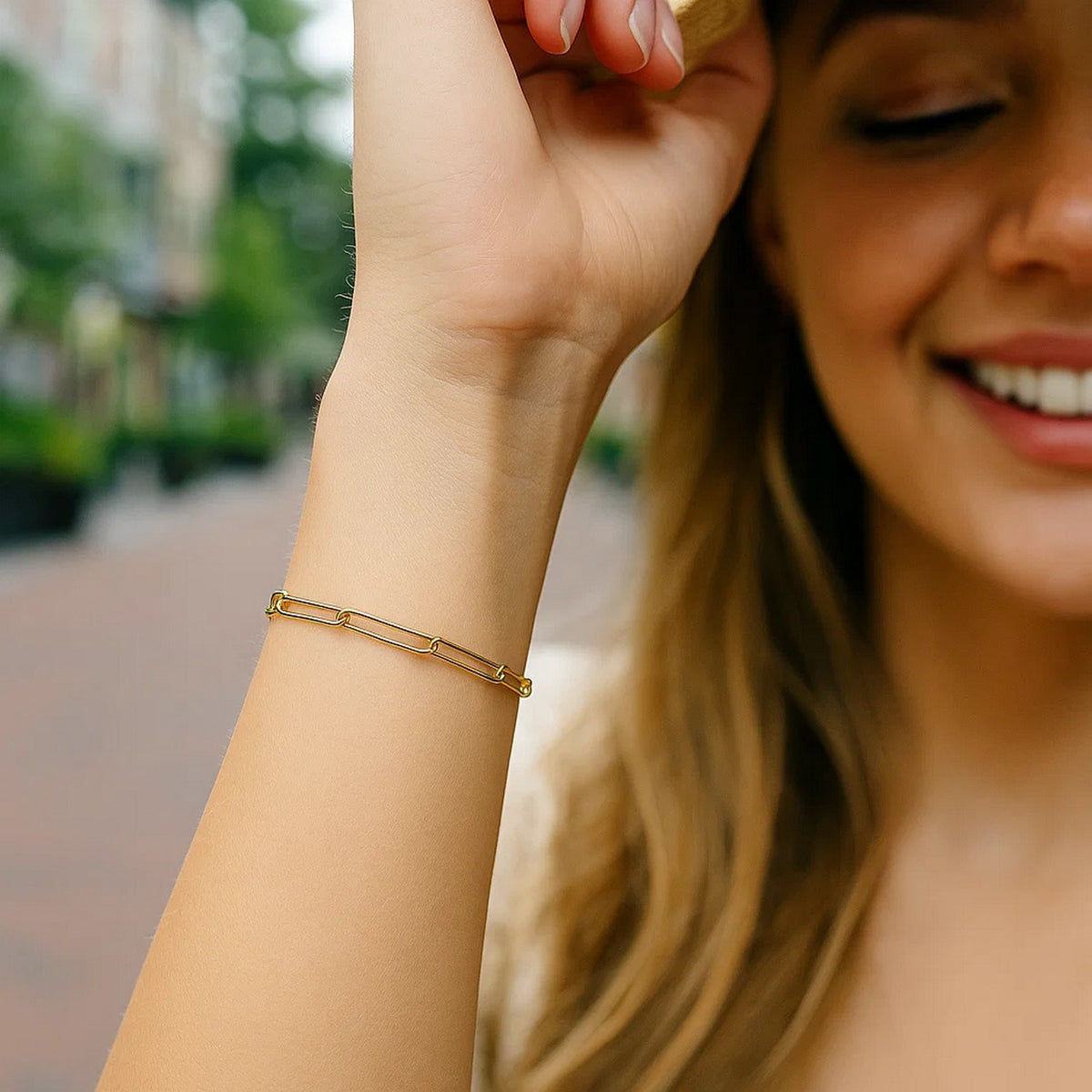 14k Wire Paperclip Bracelet (2.70 mm)