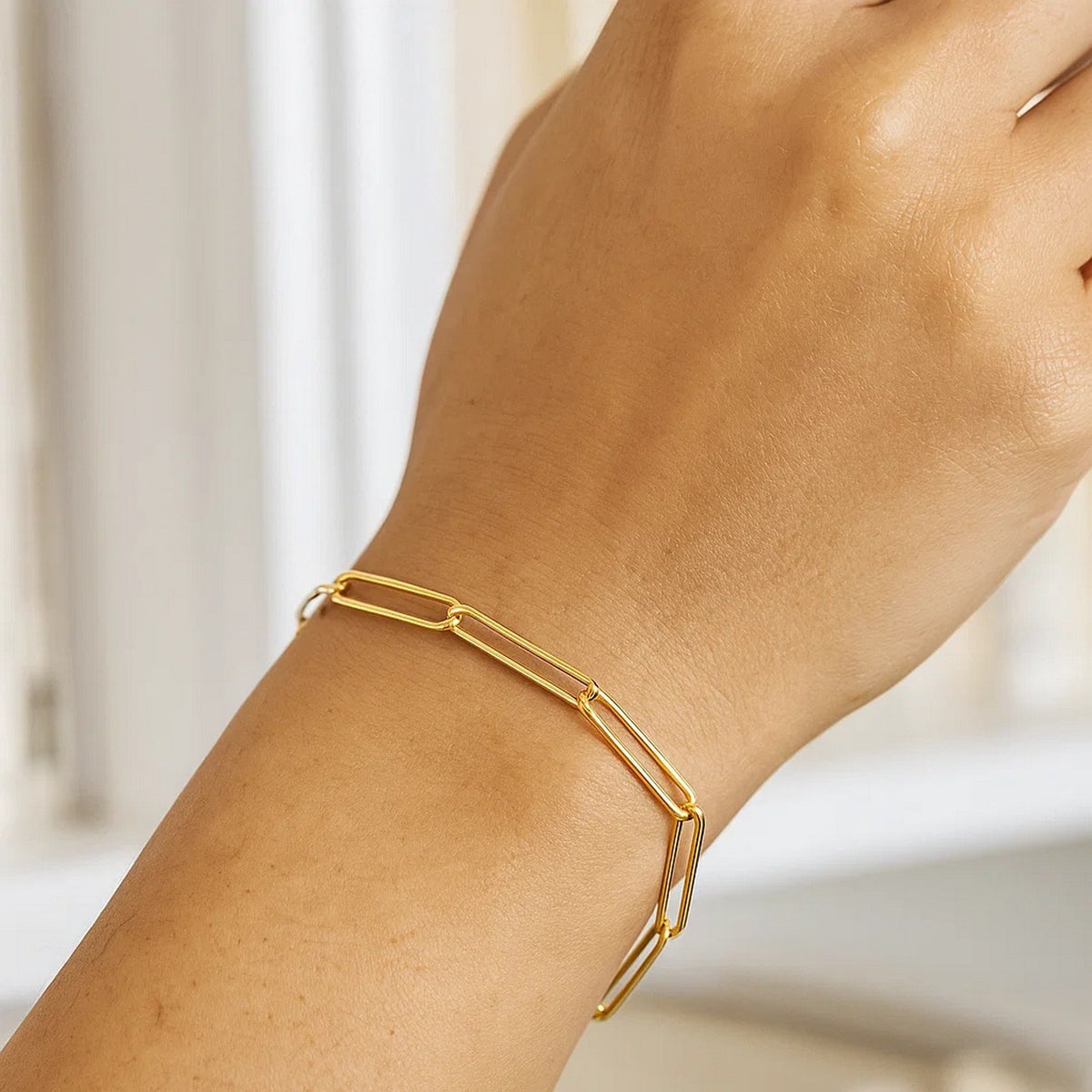 14k Wire Paperclip Bracelet (2.70 mm)