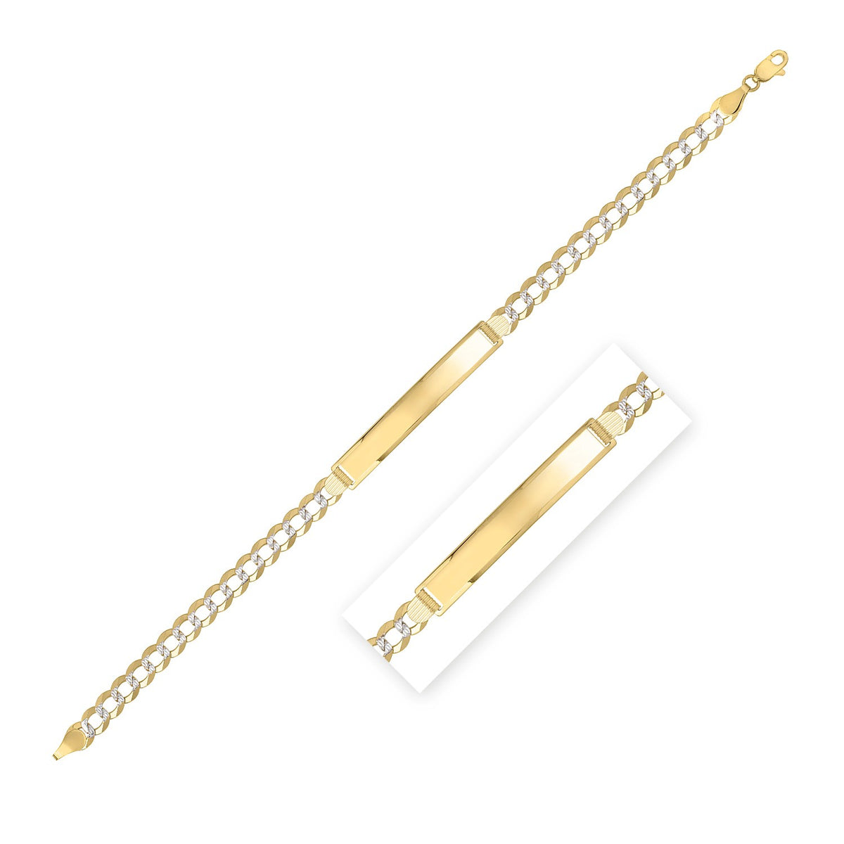 14k Yellow Gold Pave Curb ID Bracelet (5.00 mm)