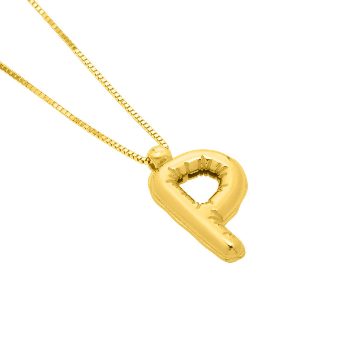 14K Yellow Gold Helium Initial P Pendant