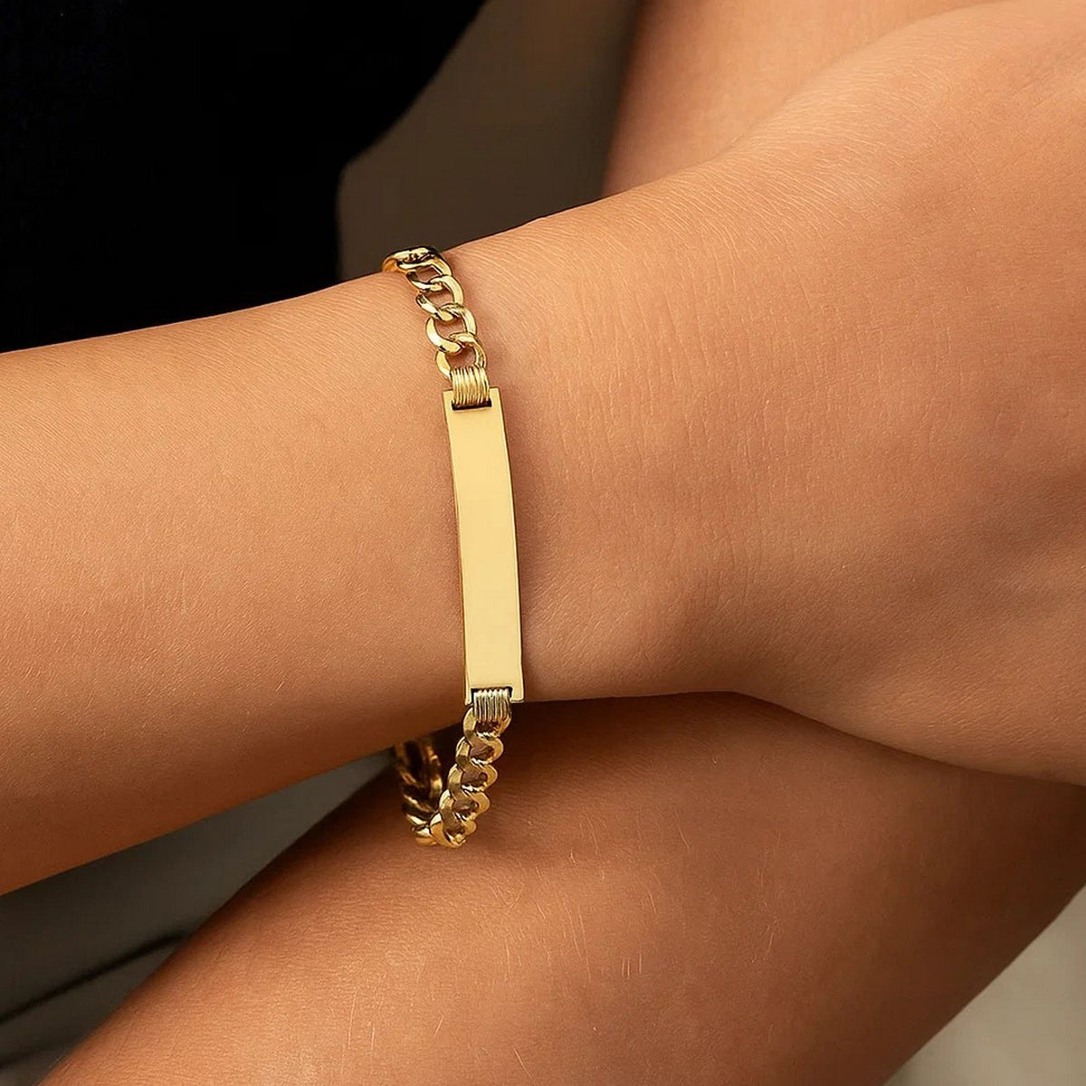 14k Yellow Gold Curb ID Bracelet (4.70 mm)